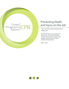 Preventing Death and Injury on the Job: The Criminal Justice