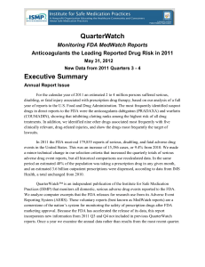 QuarterWatch: 2011 Q 3-4 - Institute For Safe Medication Practices
