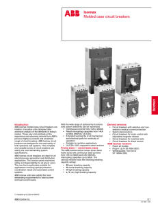 Isomax Isomax Molded case circuit breakers