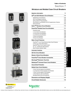 Miniature and Molded Case Circuit Breakers