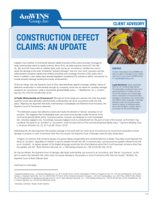 Construction Defect Claims: An Update