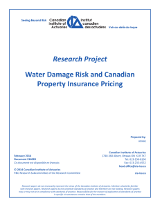 Water Damage Risk and Canadian Property Insurance Pricing