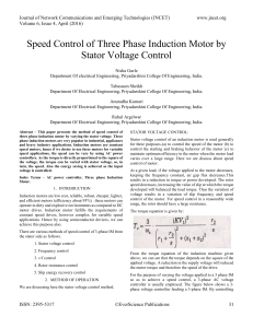 Speed Control of Three Phase Induction Motor by Stator Voltage