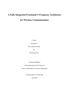 A Fully Integrated Fractional-N Frequency Synthesizer for Wireless