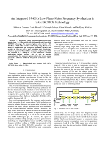 An Integrated 19-GHz Low-Phase-Noise Frequency Synthesizer in