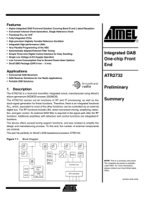 Integrated DAB One-chip Front End ATR2732 Preliminary Summary