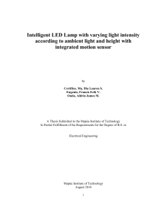 Intelligent LED Lamp with varying light intensity according to