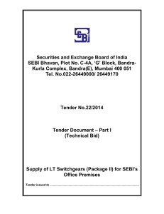 Securities and Exchange Board of India SEBI Bhavan, Plot No. C