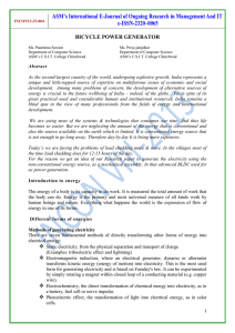 bicycle power generator - ASM Group of Institutes