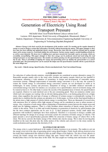 Generation of Electricity Using Road Transport Pressure