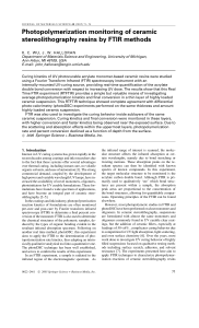 Photopolymerization monitoring of ceramic stereolithography resins