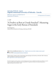 Measuring Sugar in the Early Bureau of Standards