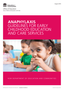 anaphylaxis guidelines for early childhood education and care