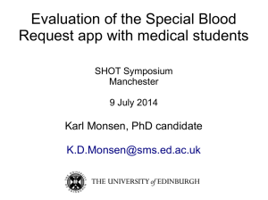 Evaluation of the Special Blood Request app with medical