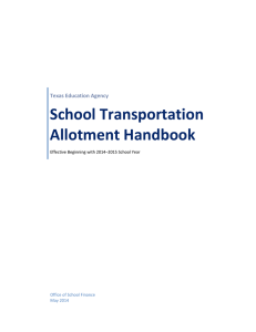 School Transportation Allotment Handbook