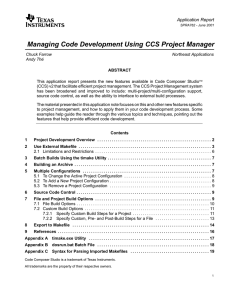 Managing Code Development Using the CCS
