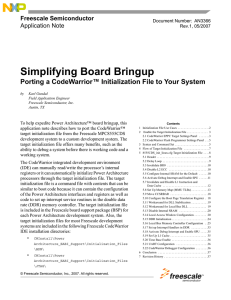 Simplifying Board Bringup: Porting a CodeWarrior Initialization File