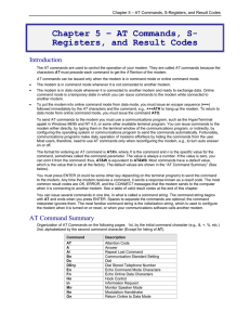 Chapter 5 – AT Commands, S- Registers, and Result Codes