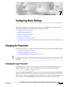 Configuring Basic Settings