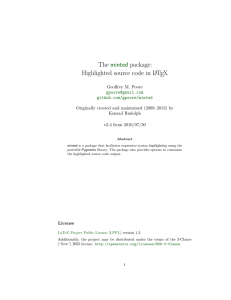 The minted package: Highlighted source code in LaTeX