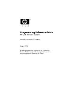 HP Programming Reference Guide