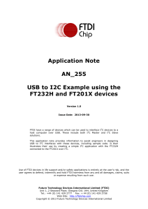 USB to I2C Example using the FT232H and FT201X devices