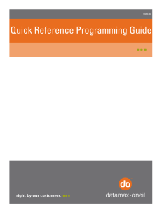 Quick Reference Programming Guide - Datamax