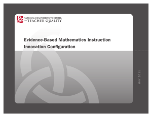 Evidence-Based Mathematics Instruction Innovation Configuration