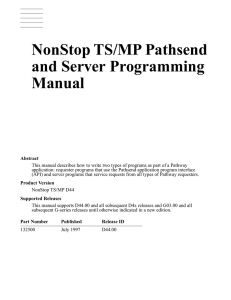 NonStop TS/MP Pathsend and Server Programming Manual