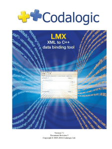 Codalogic LMX - W3C XML Schema to C++ Binding Code Generator