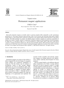 Permanent magnet applications