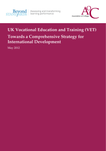 UK Vocational Education and Training (VET)