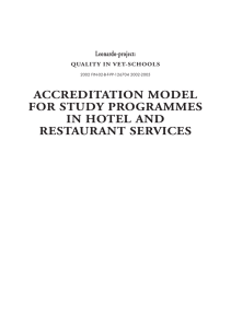 accreditation model for study programmes in hotel