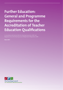 Further Education: General and Programme