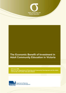 The Economic Benefit of Investment in Adult Community Education