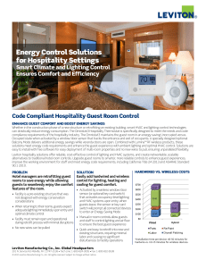 Energy Control Solutions for Hospitality Settings