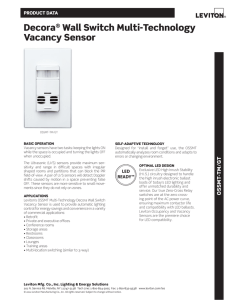 Decora® Wall Switch Multi-Technology Vacancy Sensor