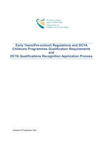 Regulations and DCYA Childcare Programmes Qualification