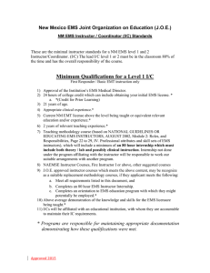 Minimum Qualifications for a Level 1 I/C
