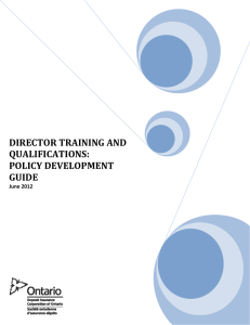 director training and qualifications: policy development guide