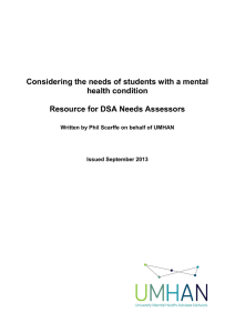 Resource for study needs assessors