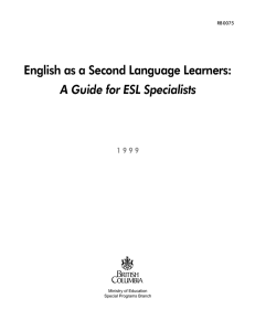 English as a Second Language Learners