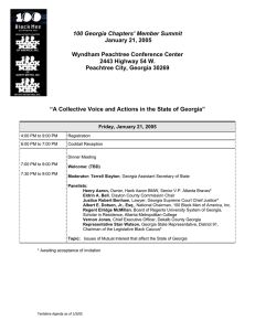 100 Georgia Chapters` Member Summit January 21, 2005 Wyndham