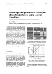 Modeling and Optimization Techniques of Electronic Devices Using