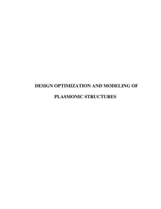 design optimization and modeling of plasmonic