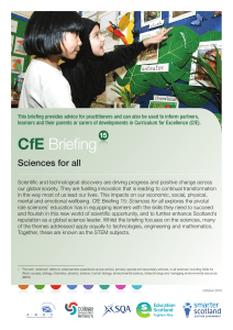 CfE Briefing 15: Sciences for all