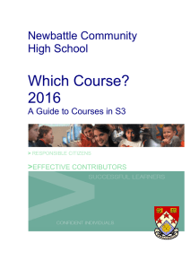 Which Course? 2016 - Newbattle Community High School