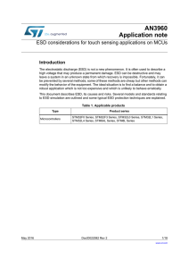 ESD considerations for touch sensing applications on MCUs