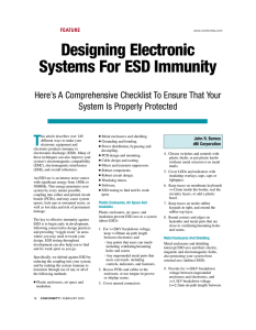 Designing Electronic Systems For ESD Immunity