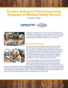 Poultry Industry Cites Continuous Progress on Worker Safety Record